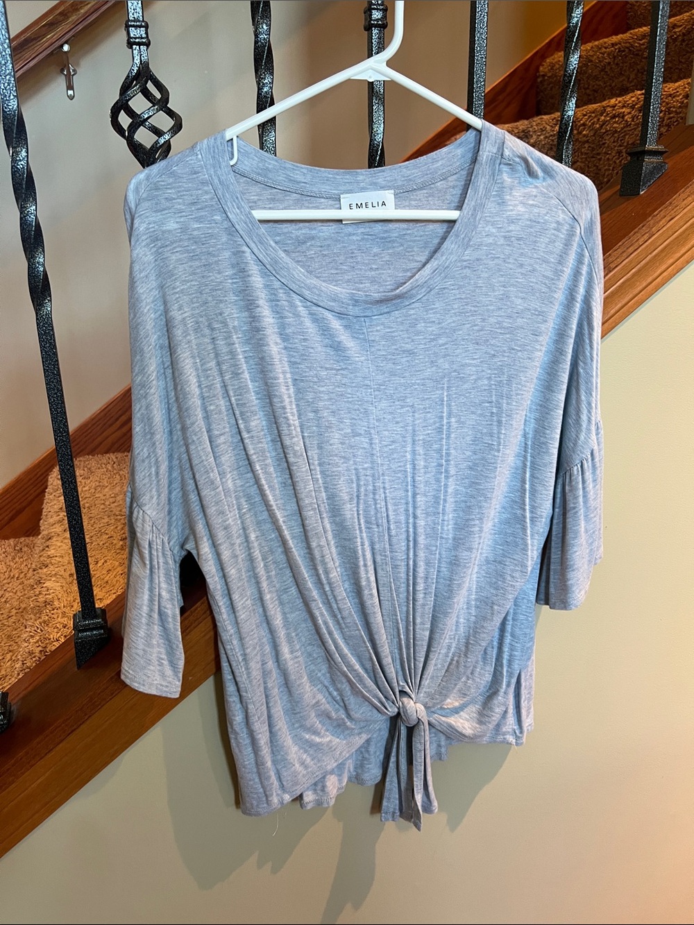 Light blieTie-Front Women's Top